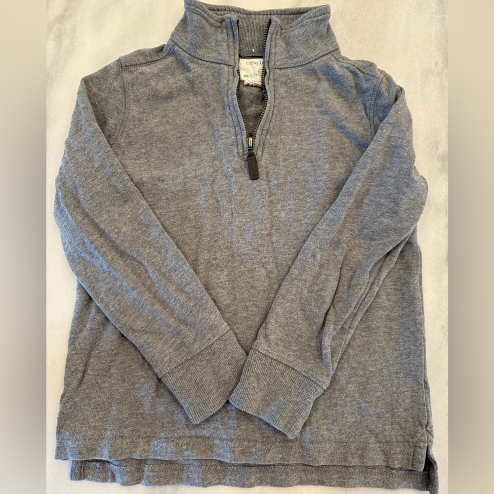 J Crew Boys Pull Over Cotton Sweater zip